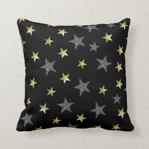 Almofada Estrelas Prateadas e Douradas A Glamourização da H
