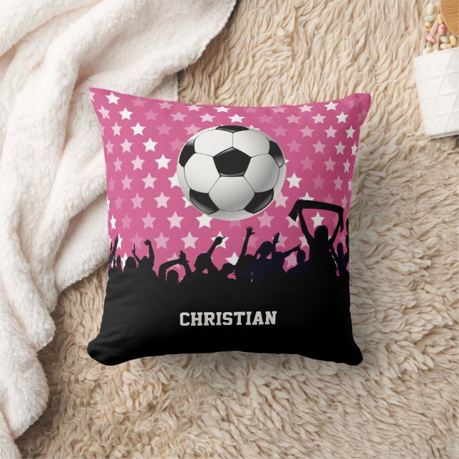 Almofada Estrelas rosa - Bola de Futebol e Ventiladores (Cobertor)
