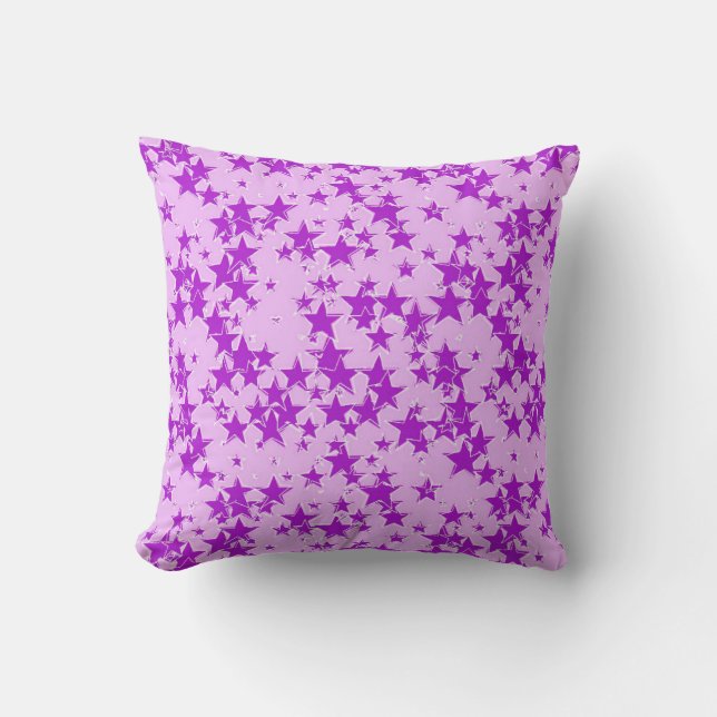 Almofada Estrelas roxas sobre fundo de lavanda (Frente)
