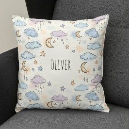 Almofada Estrelas Sonhadoras, Luas e Nuvens Macias 