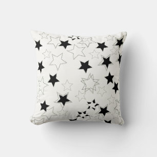Almofada Estrelas travesseiros decorativos Pretas e Brancas