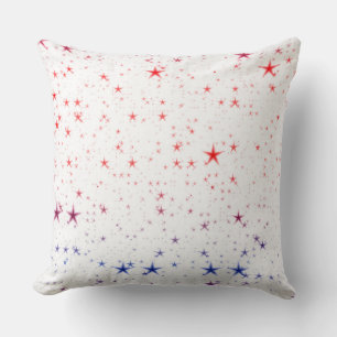 Almofada Estrelas Vermelhas, Brancas e Azuis