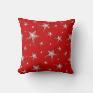 Almofada Estrelas Vermelhas estampadas travesseiro decorati