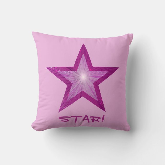 Almofada Estrelo cor-de-rosa 'STAR', travesseiro decorativo (Frente)