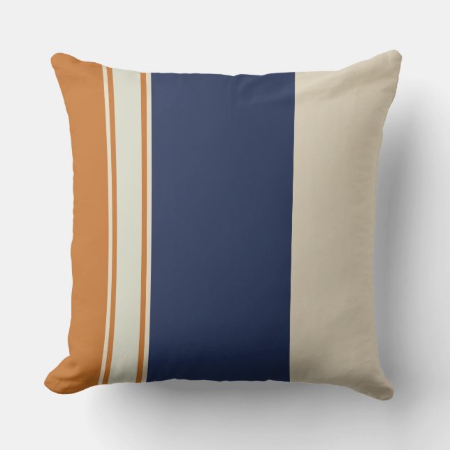 Almofada Estrias Amarelas Azuis e Pérolas (Frente)