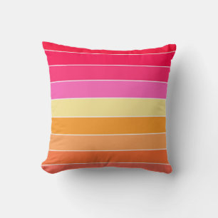 Almofada Estrias de Aquarelas Rosa, Laranja e Amarela