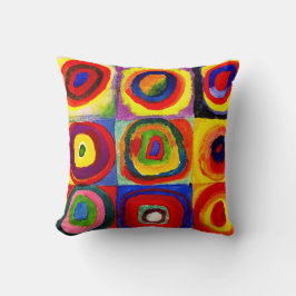 Almofada Estudo de cor de Kandinsky Quadrados Círculos Arte