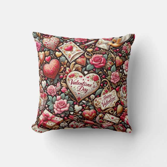 Almofada Eterno Romance: Um Padrão Clássico De Dia de os na (Frente)