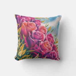 Almofada Ethal Bloom: Abstrato Watercolor Rosa Sinfonia