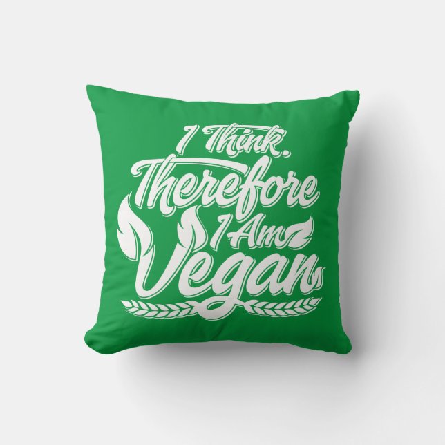 Almofada Eu Acho, Por Isso Sou Vegan (Frente)