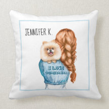 Eu adoro a menina da Pomerânia com nome personaliz