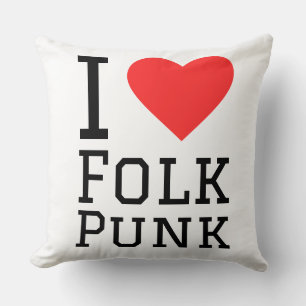 Almofada Eu adoro o folk punk quadrado