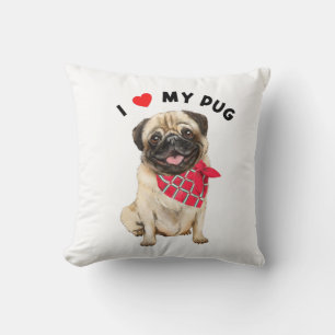 Almofada Eu adoro o meu cachorro cãozinho cãozinho cãozi