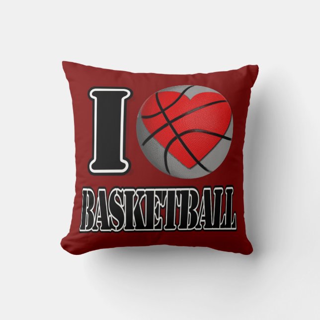 Almofada Eu adoro Travesseiro de basquete (Frente)