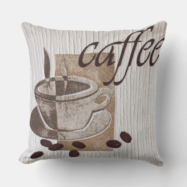 Almofada Eu adoro Travesseiros de designers de café (café) (Frente)