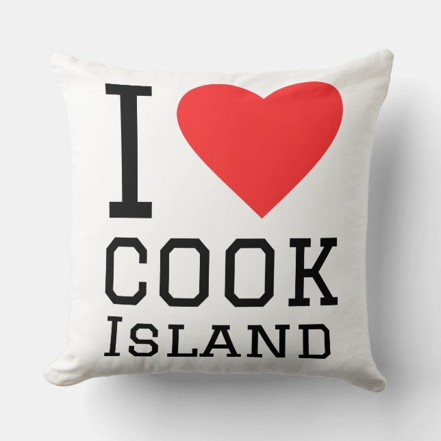 Almofada Eu amo a ilha Cook (Frente)