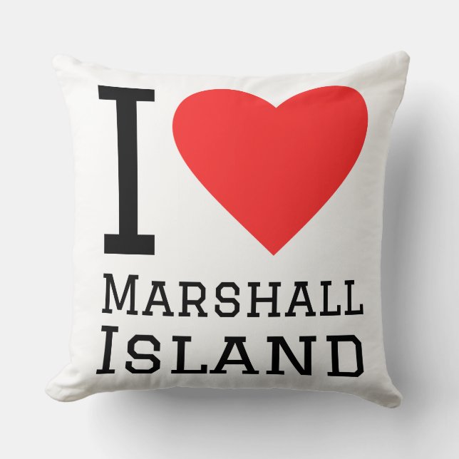 Almofada Eu amo a ilha Marshall (Frente)