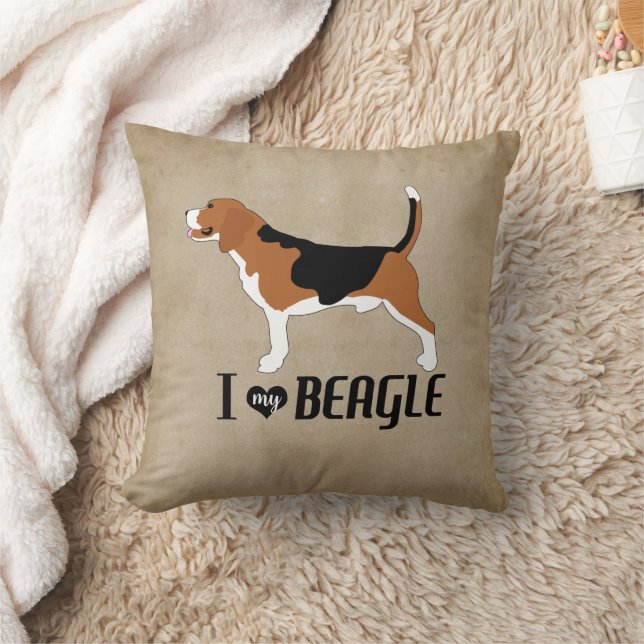Almofada Eu Amo a minha Beagle Rustic (Cobertor)