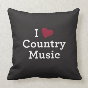 Almofada Eu amo a música country