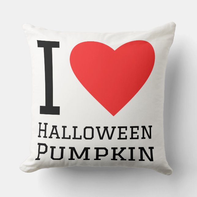 Almofada Eu amo abóbora de Halloween  (Frente)