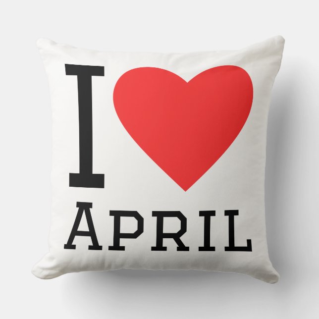 Almofada Eu amo abril  (Frente)