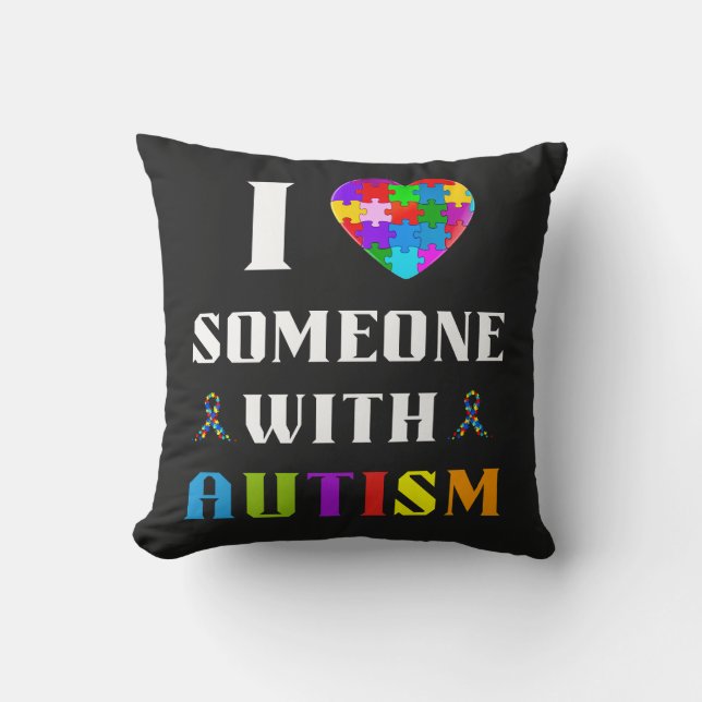 Almofada Eu Amo Alguém com Autismo (Frente)