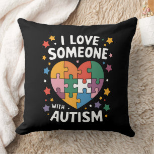 Almofada Eu Amo Alguém Com Autismo Conscientização Autista