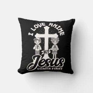 Almofada Eu Amo Anime Mas Jesus Vem Primeiro Homem De Anime