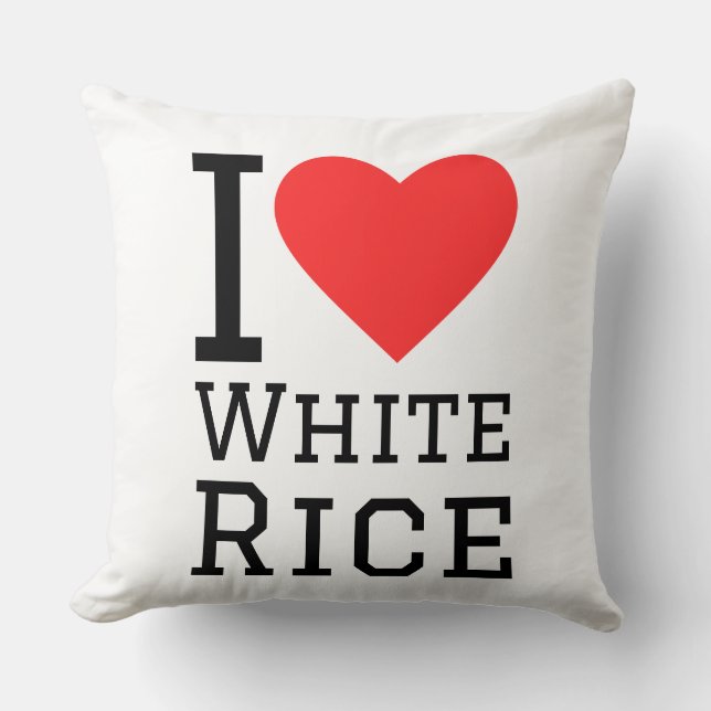 Almofada Eu amo arroz branco (Frente)