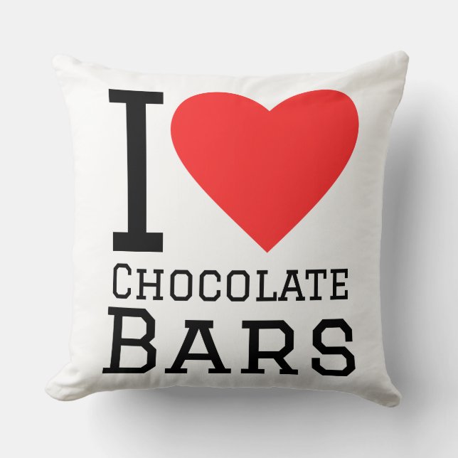 Almofada Eu amo barras de chocolate (Frente)
