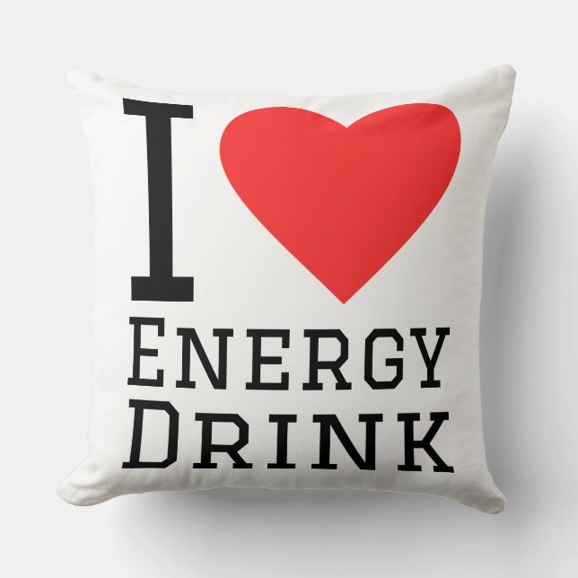Almofada Eu amo bebida energética (Frente)