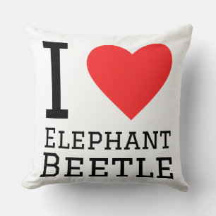 Almofada Eu amo besouro elefante