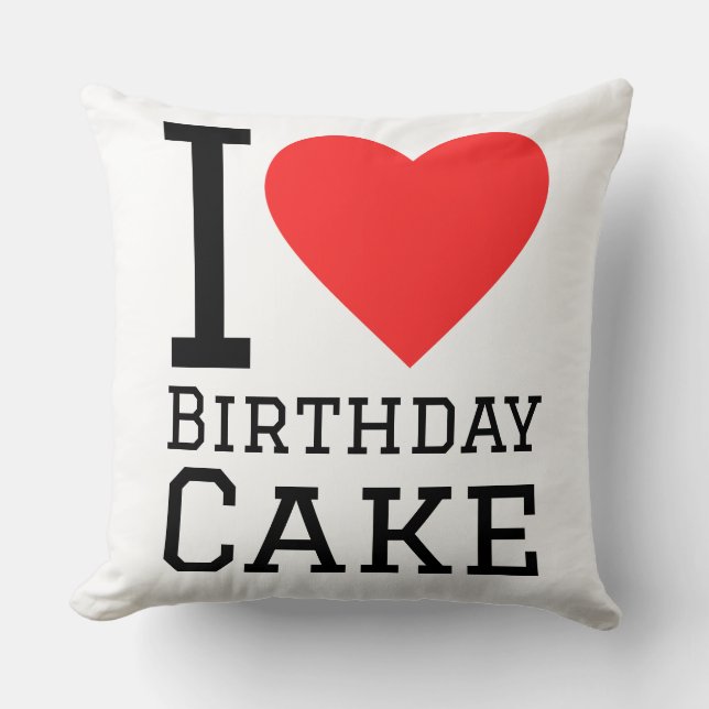 Almofada Eu amo bolo de aniversário  (Frente)