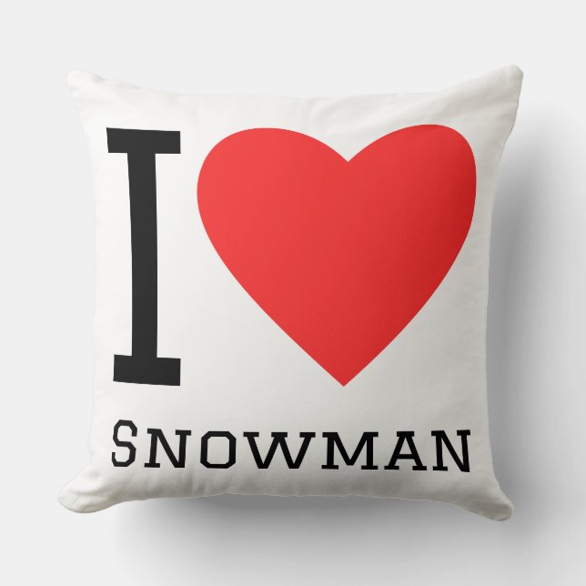 Almofada Eu amo boneco de neve (Frente)