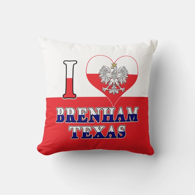 Almofada Eu amo Brenham Texas (Frente)