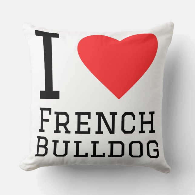 Almofada Eu amo bulldog francês  (Frente)