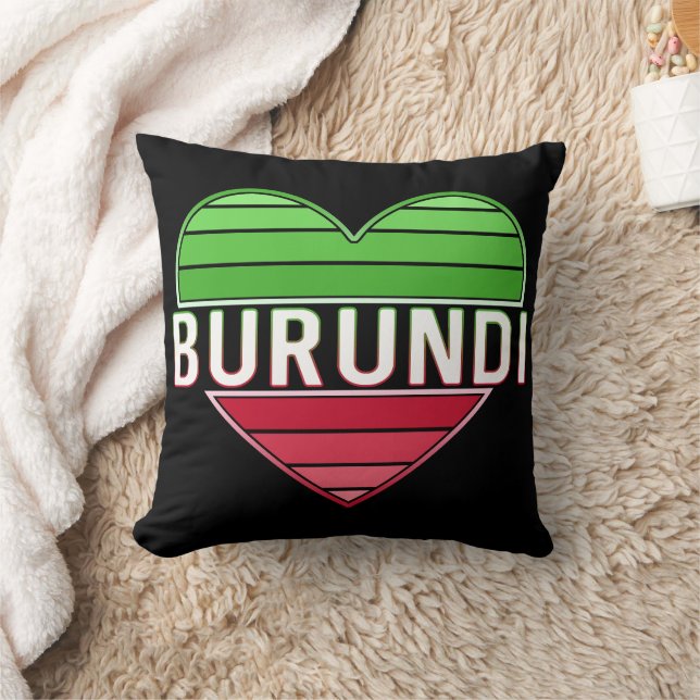 Almofada Eu Amo Burundi, Coração Burundi (Cobertor)