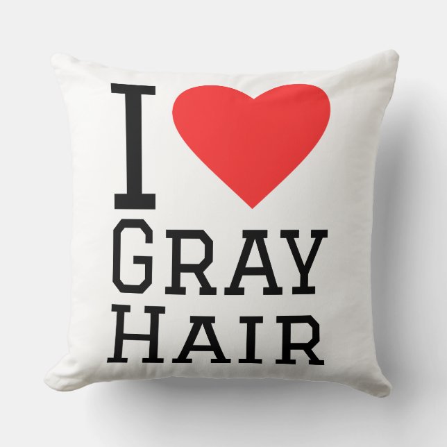 Almofada Eu amo cabelo grisalho (Frente)