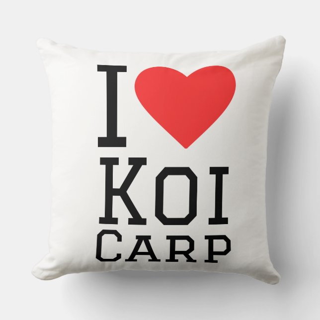 Almofada Eu amo carpas koi (Frente)