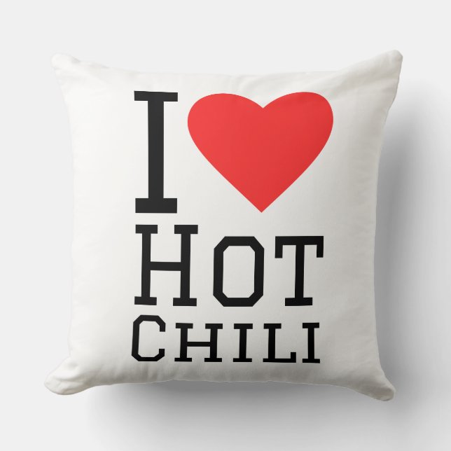 Almofada Eu amo chili quente (Frente)