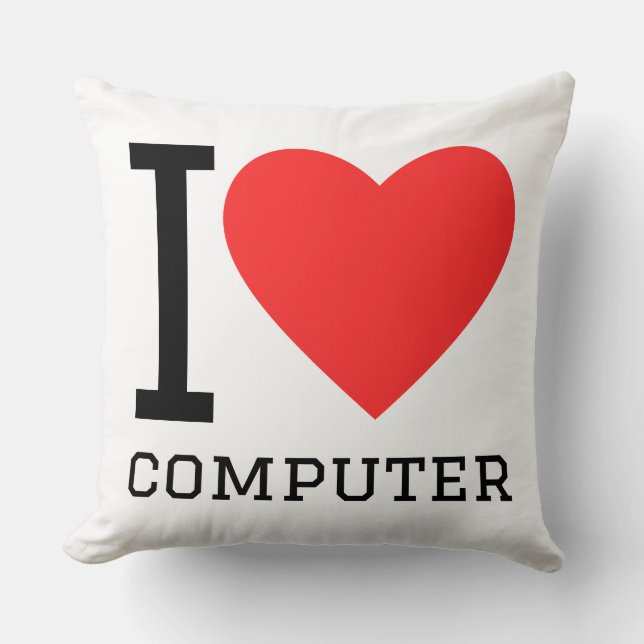 Almofada Eu amo computador (Frente)