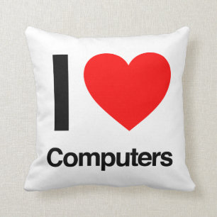 Almofada eu amo computadores