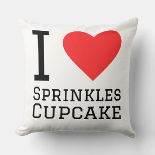 Almofada Eu amo cupcake com confeitos