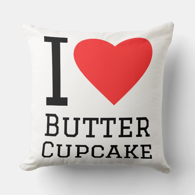 Almofada Eu amo cupcake de manteiga  (Frente)
