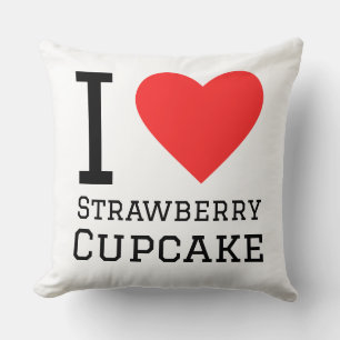 Almofada Eu amo cupcake de morango