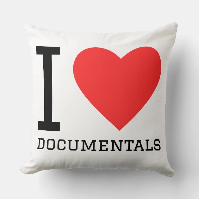 Almofada Eu amo documentários (Frente)