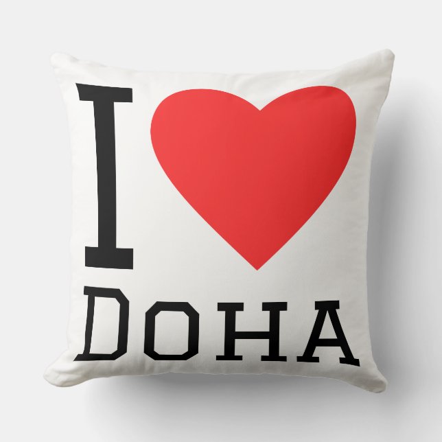 Almofada Eu amo Doha (Frente)