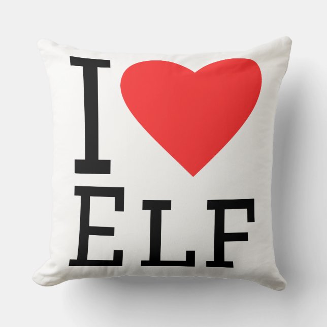 Almofada Eu amo elfo (Frente)