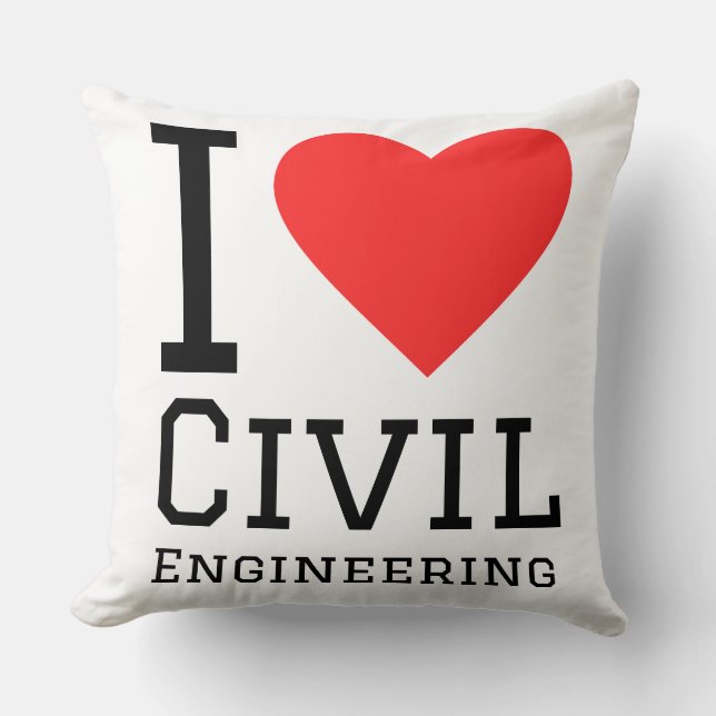 Almofada Eu amo engenharia civil  (Frente)