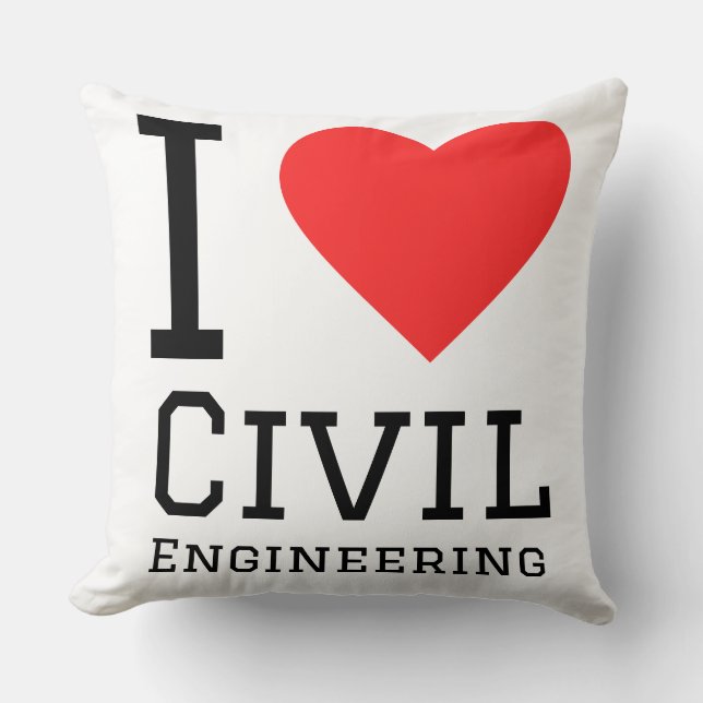 Almofada Eu amo engenharia civil  (Frente)
